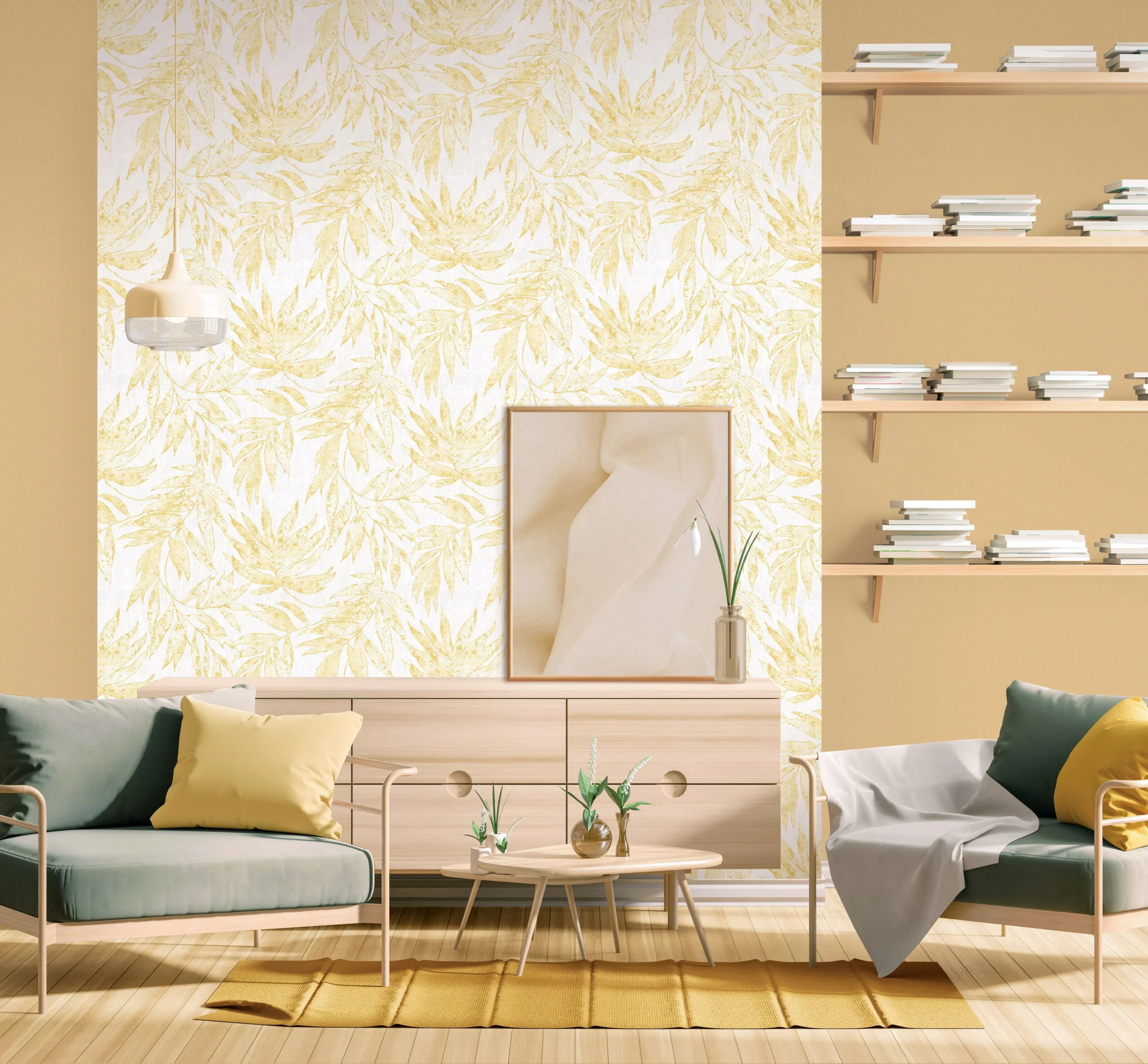 Beige Embossed Wallpaper – Natural Elegance (24204-4)